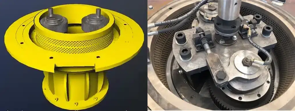 vertical ring die inside structure