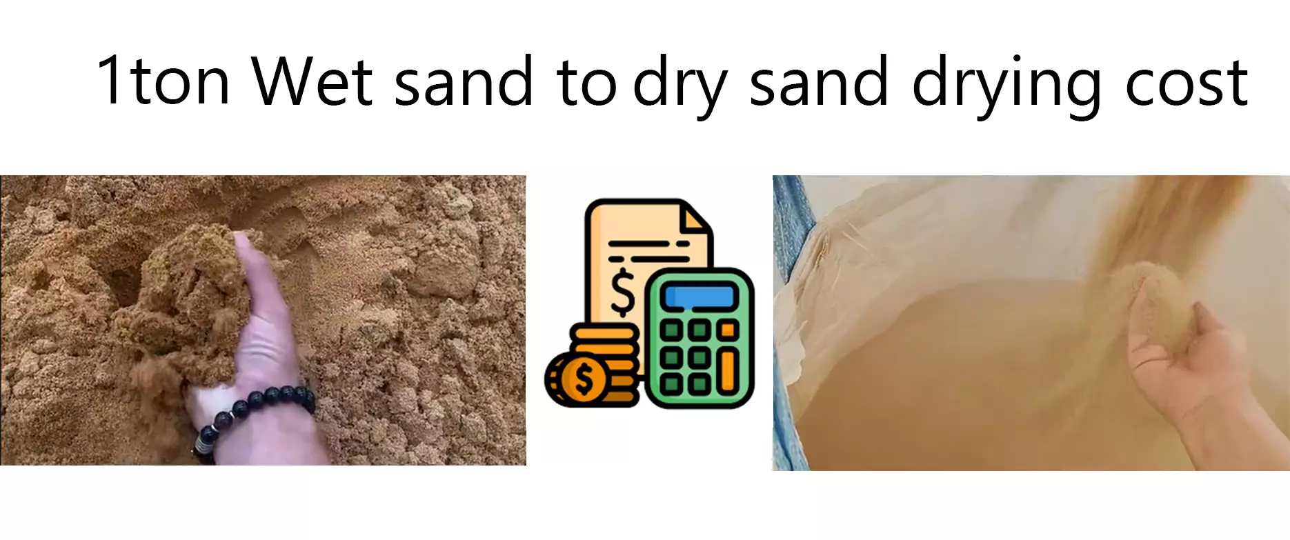 Analiza stroškov sušenja 1 tone mokrega peska v suh pesek