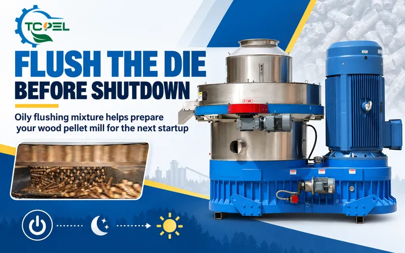 Wood Pellet Mill Die Flushing Before Shutdown
